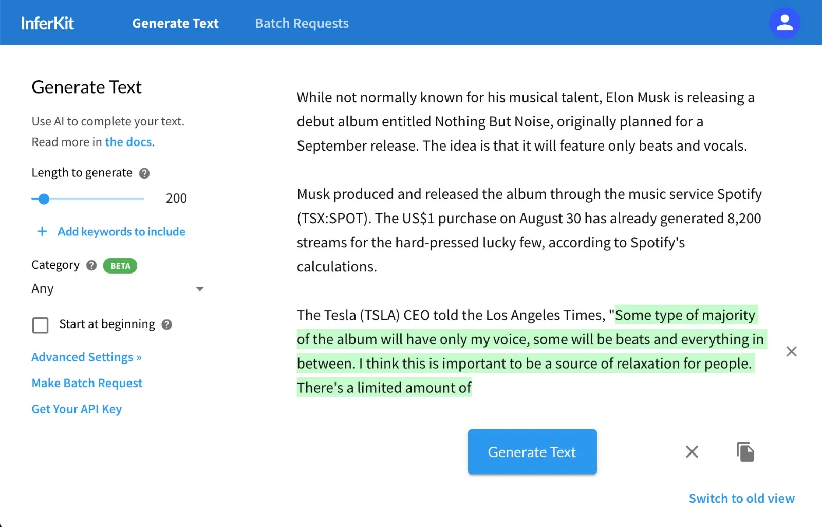 Inferkit AI-powered writing tool generating natural-sounding stories for novels, essays, and long-form content.