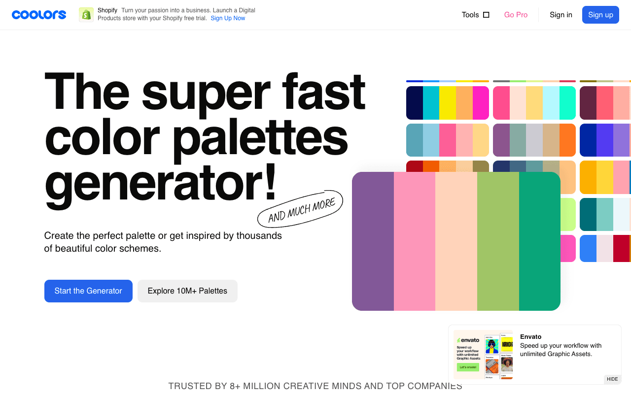 Coolors екранна снимка