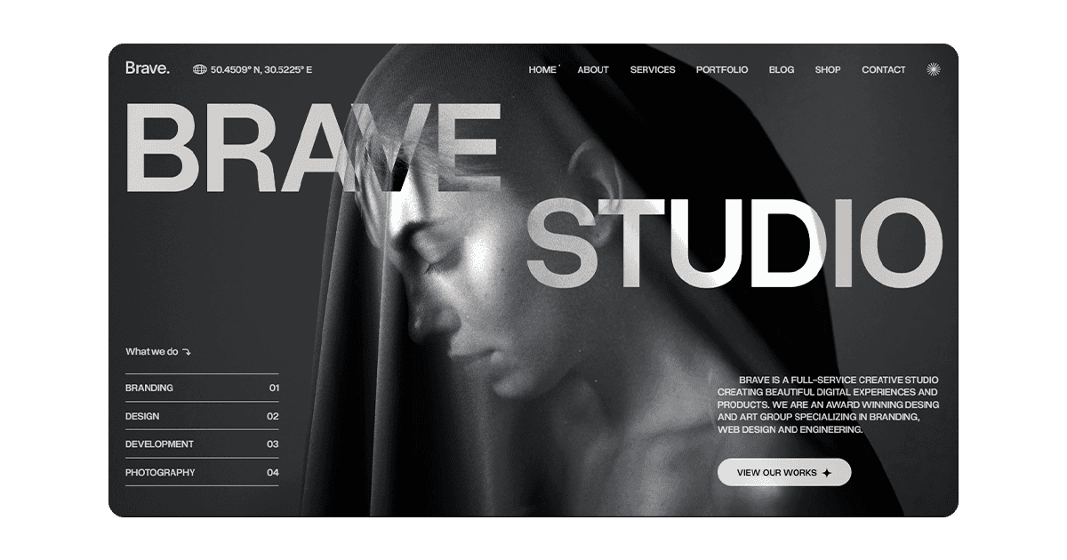 Brave Studio – A Bold Creative Agency Framer Template