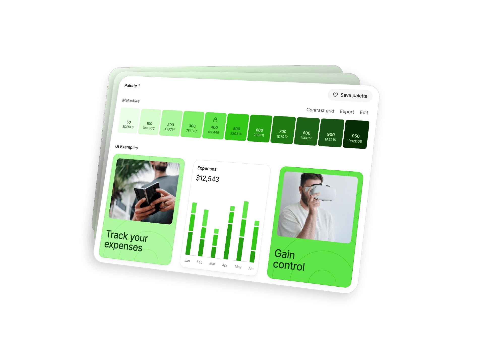 Credit card mockup displaying $430,000 balance and masked card details
