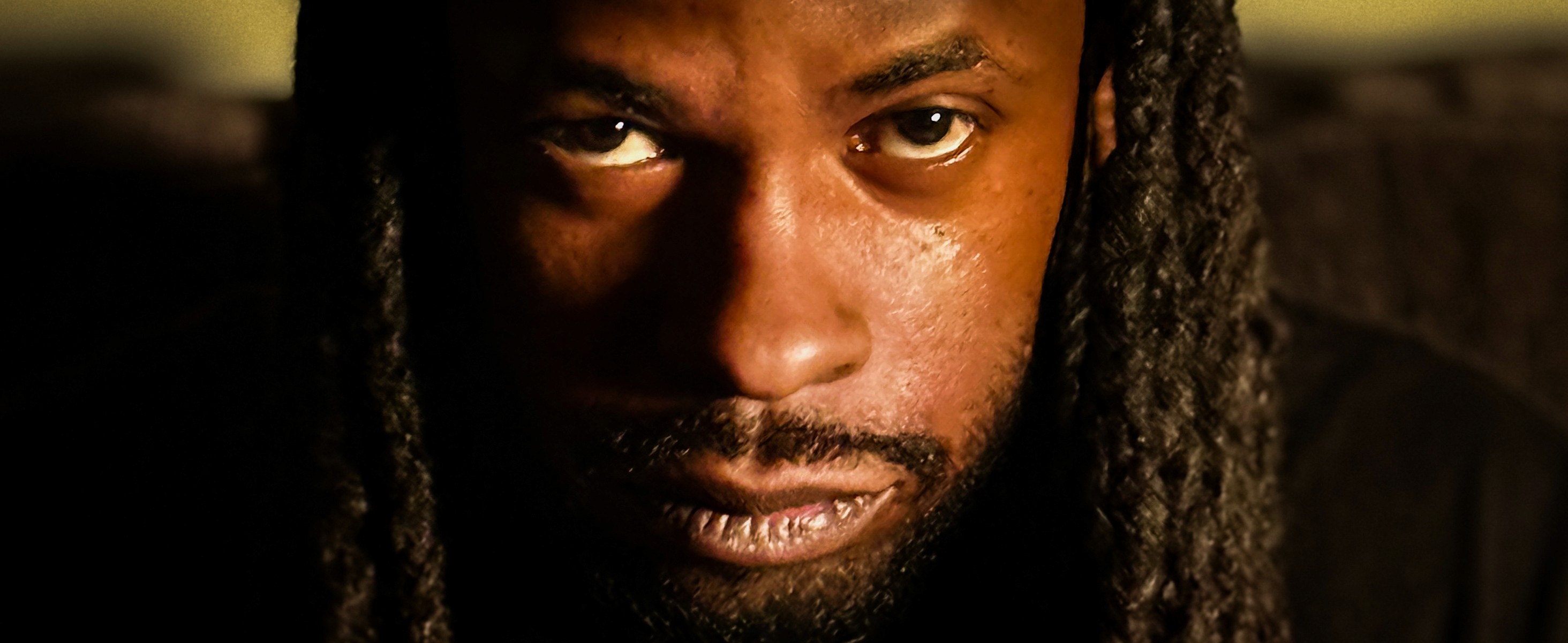 Woman near microphone in recording studio