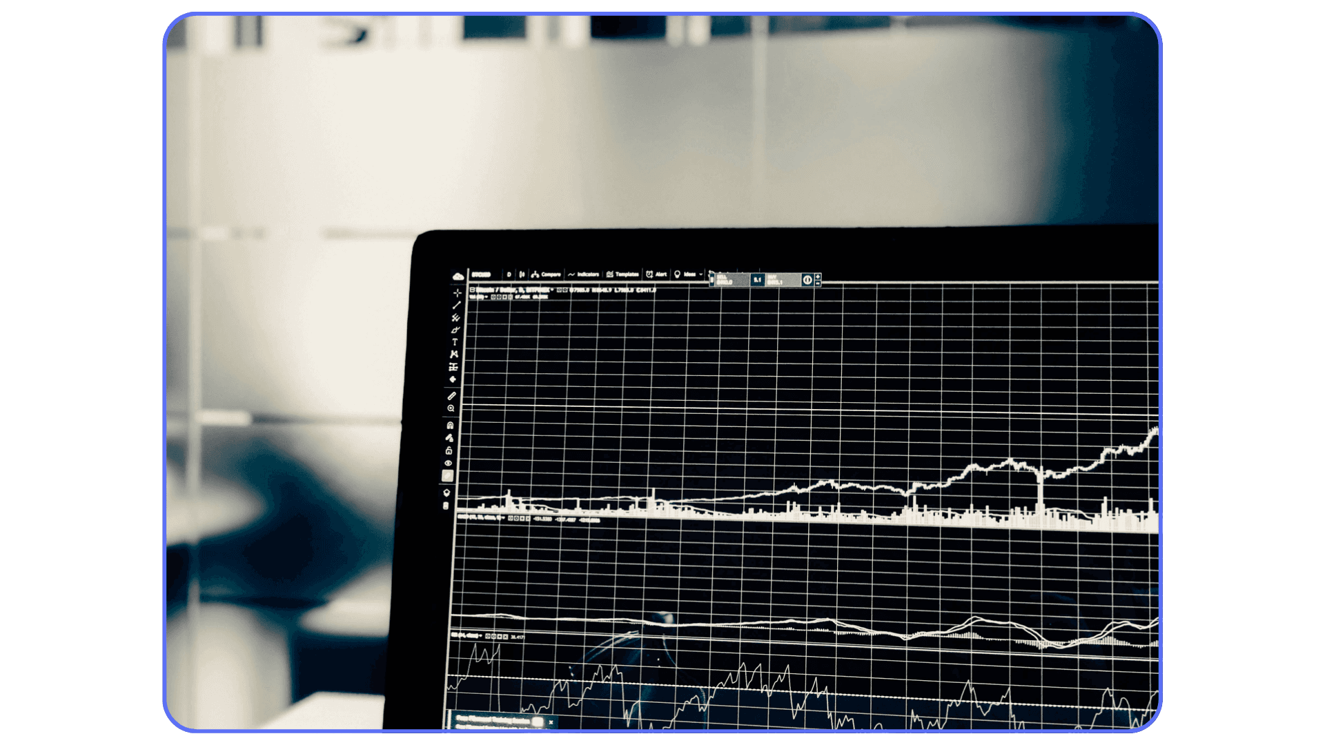 Laptop screen displaying complex data analytics and performance graphs, representing monitoring or optimization processes.