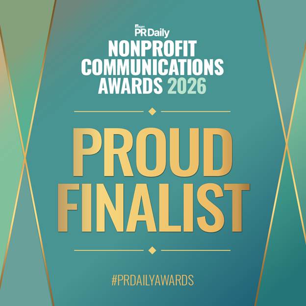 Nonprofit communciations awards 2026 proud finalist graphic.