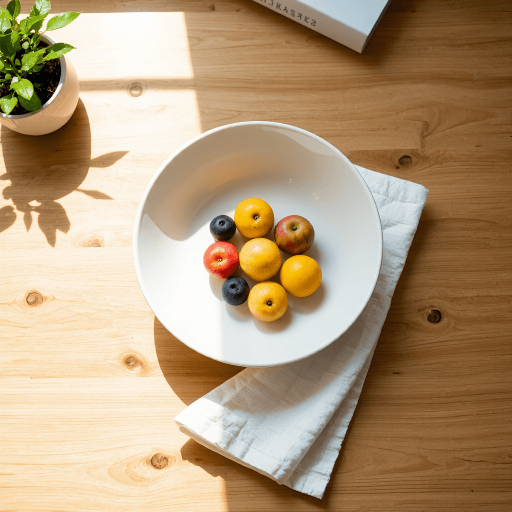 product photography of a round bowl
