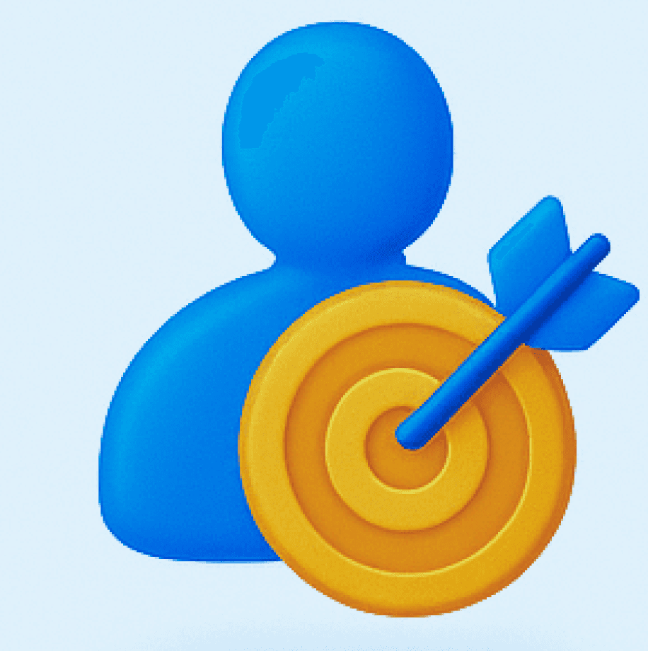 Target audience concept with person and bullseye