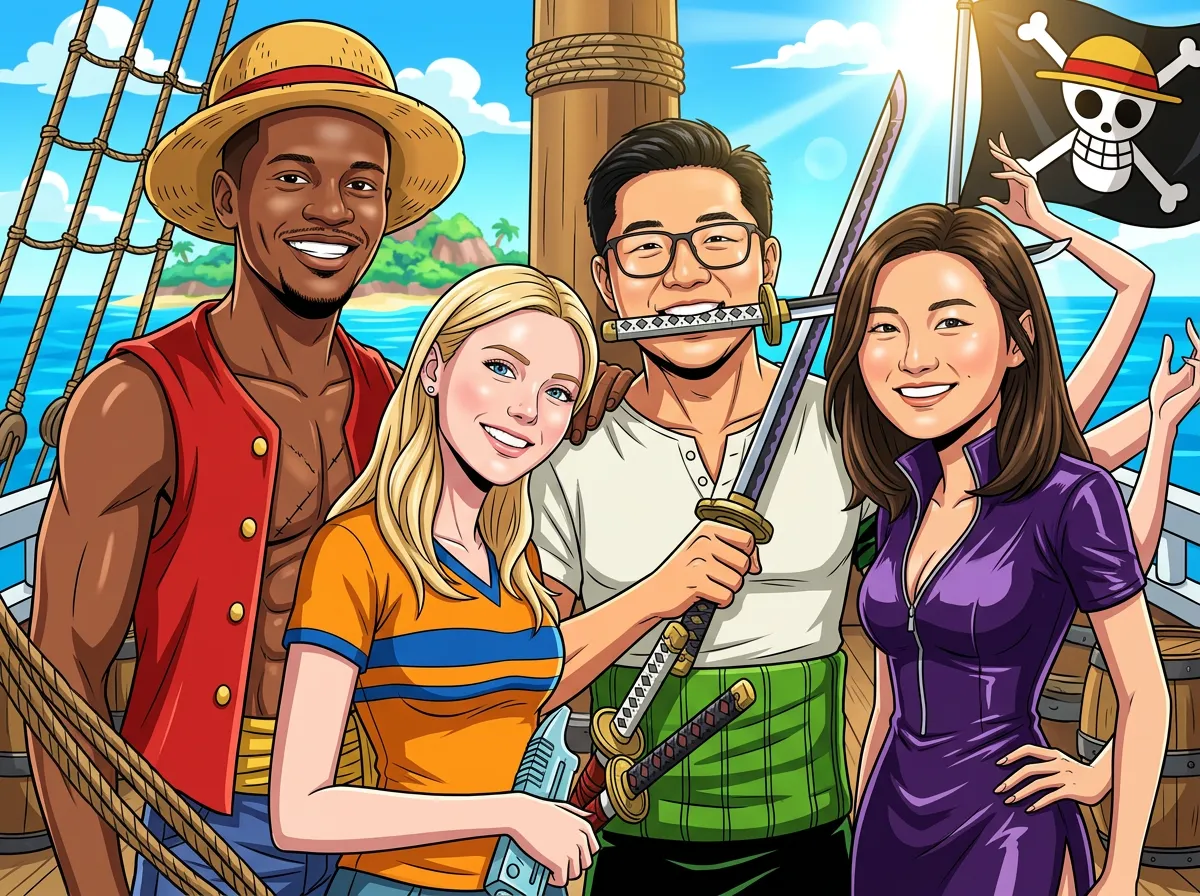 Transformation IA thème One Piece - PhotoBooth AI