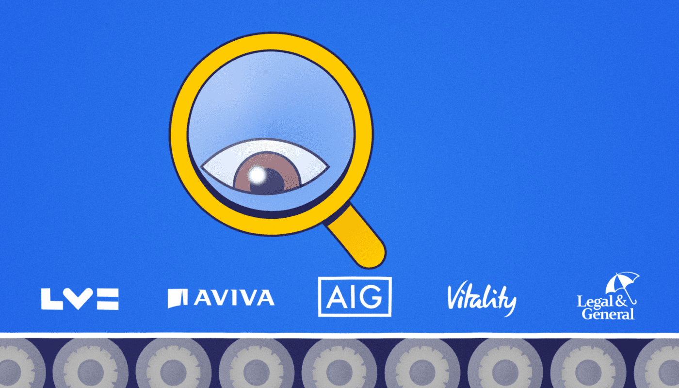 Magnifying glass viewing logos