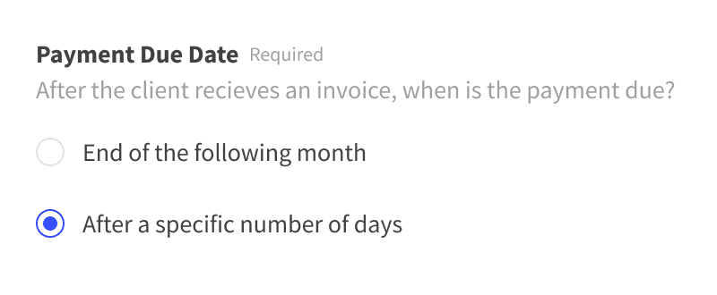 Set a payment date in your contract