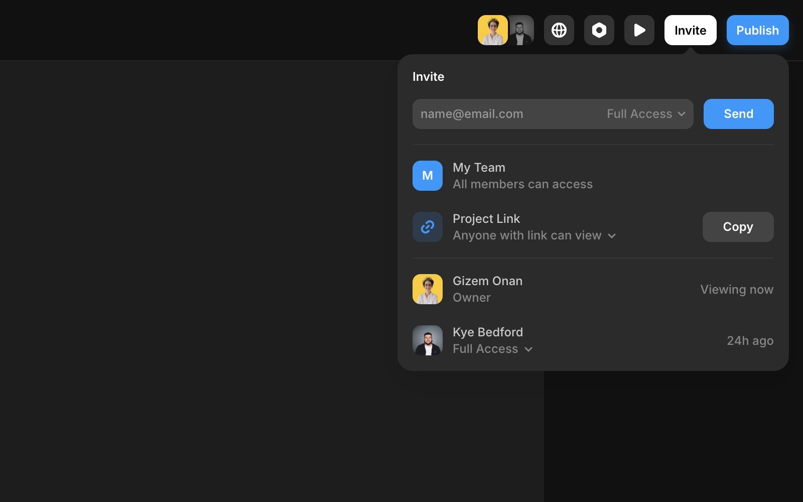 编辑器中的邀请弹窗
