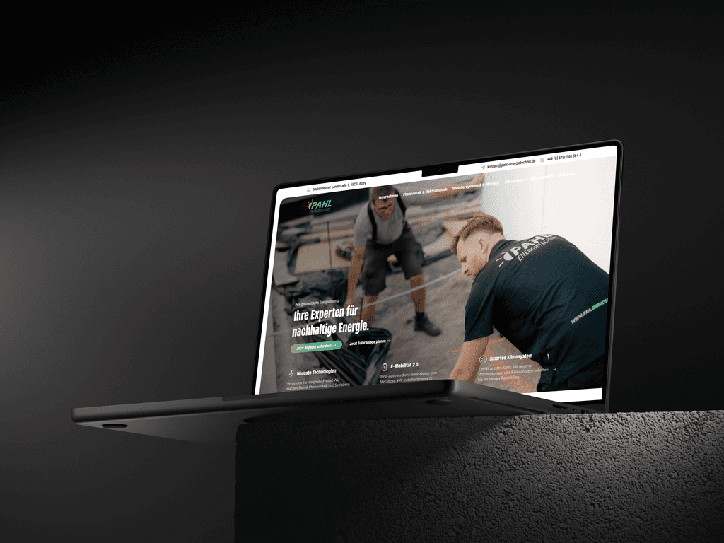 Website von Pahl Energietechnik, gestaltet und gebaut von Marschfahrt