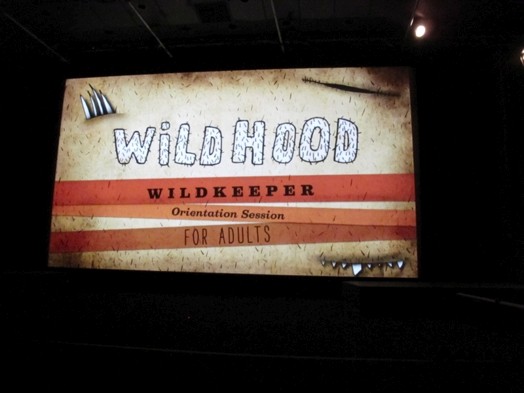 wildhood wildkeeper, orientation session, for adults, image projected on the wall