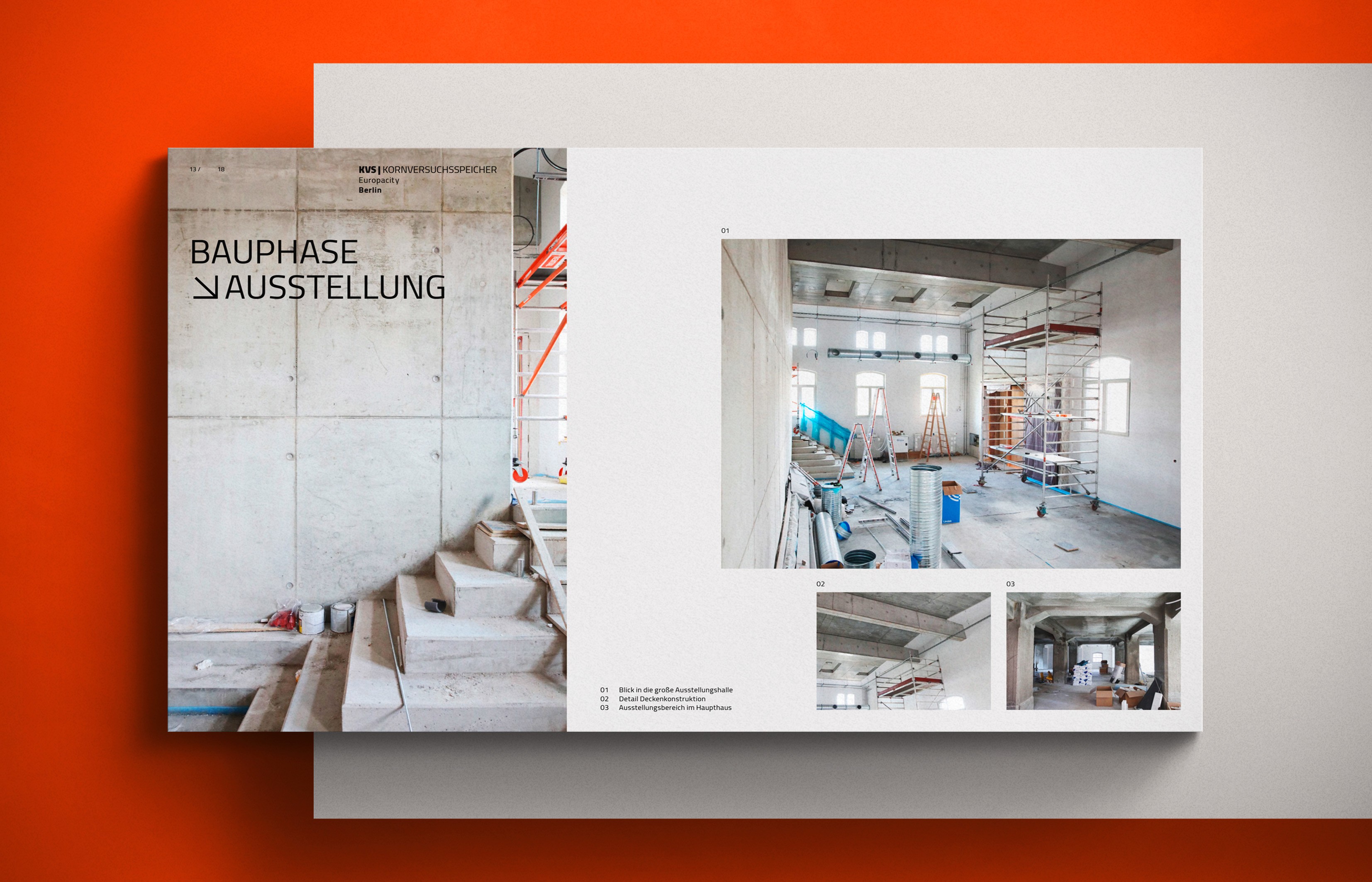 Broschüre für den KVS Kornspeicher – modernes Editorial Design mit klarer Typografie und markanter, zeitgemäßer Farbwelt