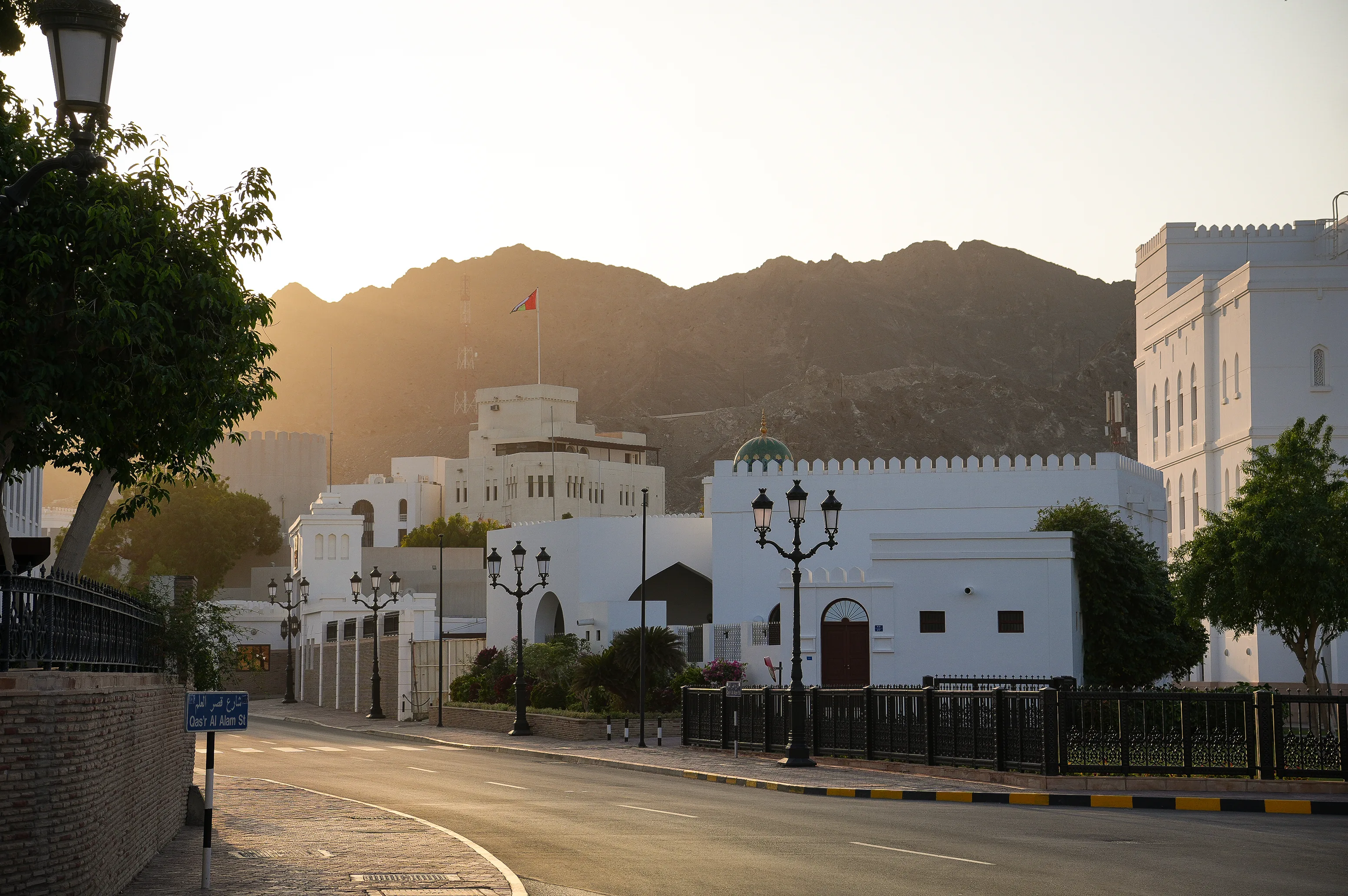 zonsondergang met prachtig uitzicht in Muscat