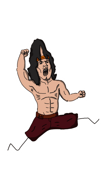 Caricature de Rambo qui court, dessiné par Ilies MANATA