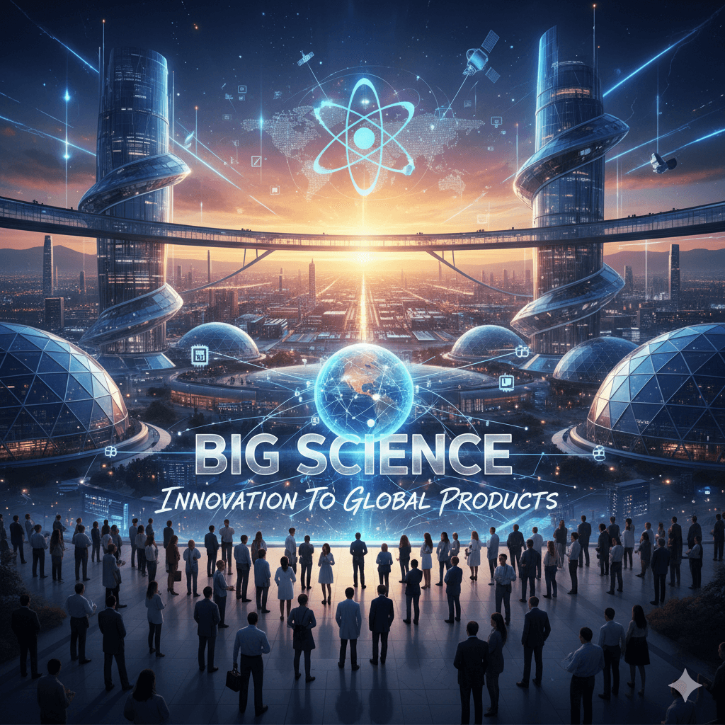 A man in a white lab coat working at a computer, viewing a 3D model on the screen in a laboratory or office setting.