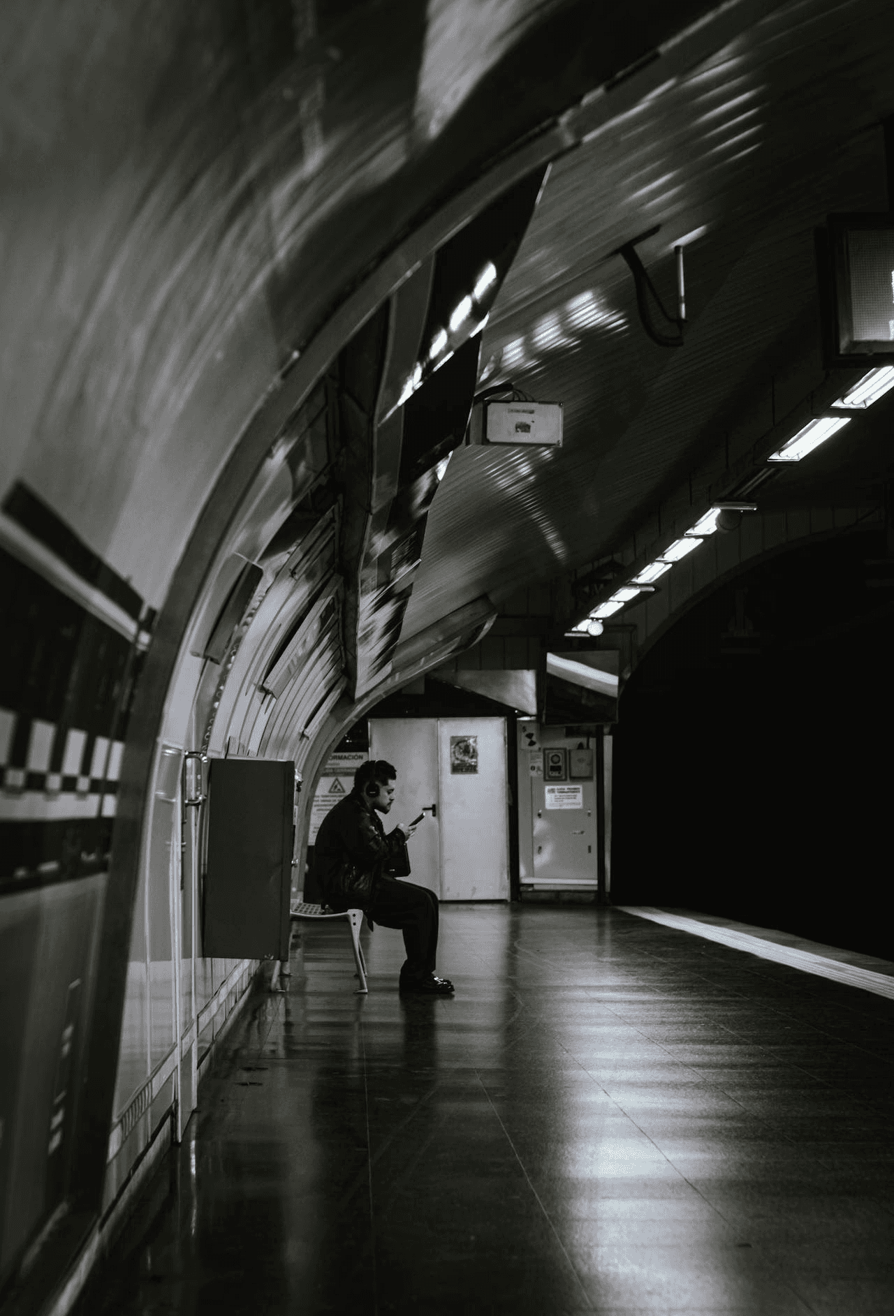 Sitting in Metro Station 