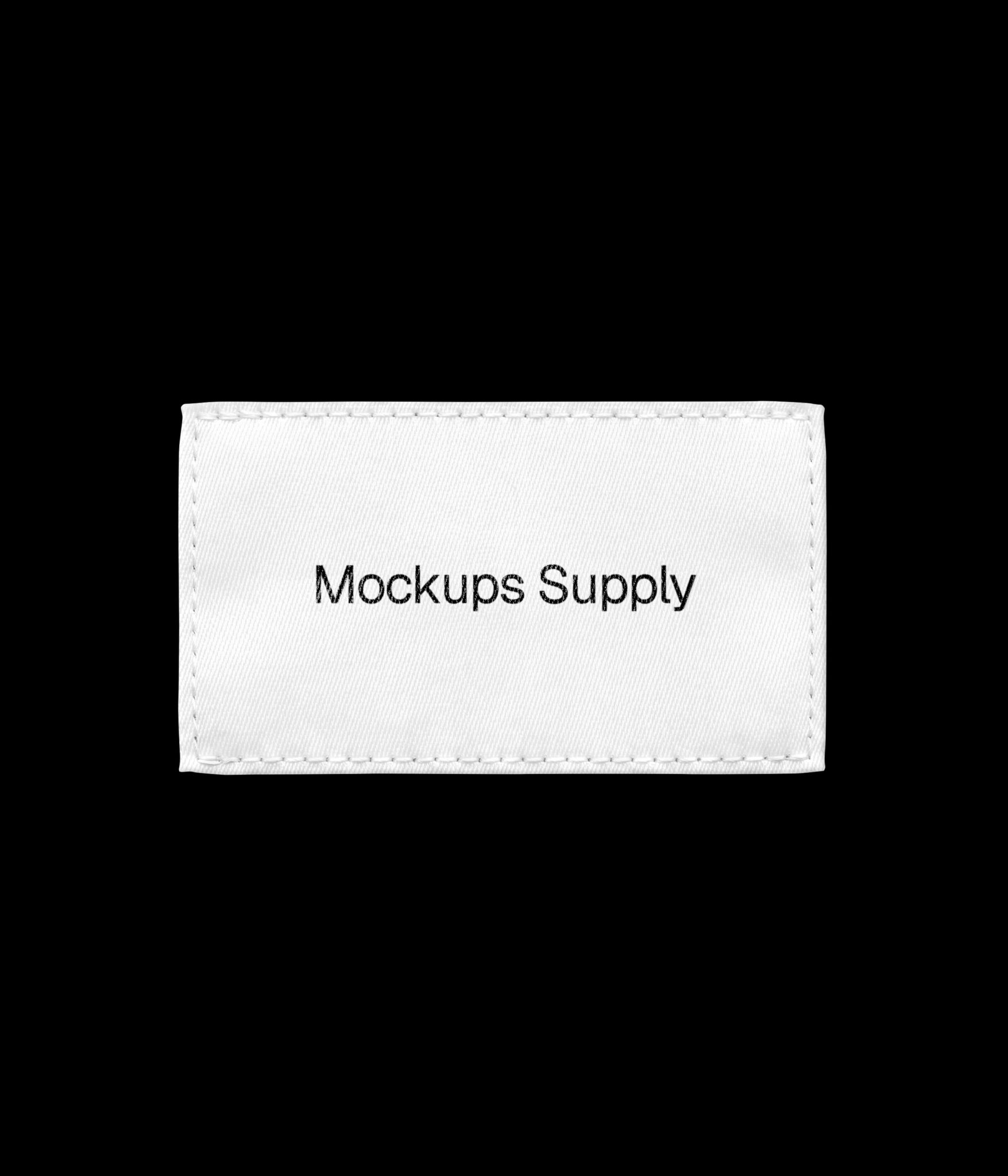 Wide polyester apparel branding label mockup download PSD