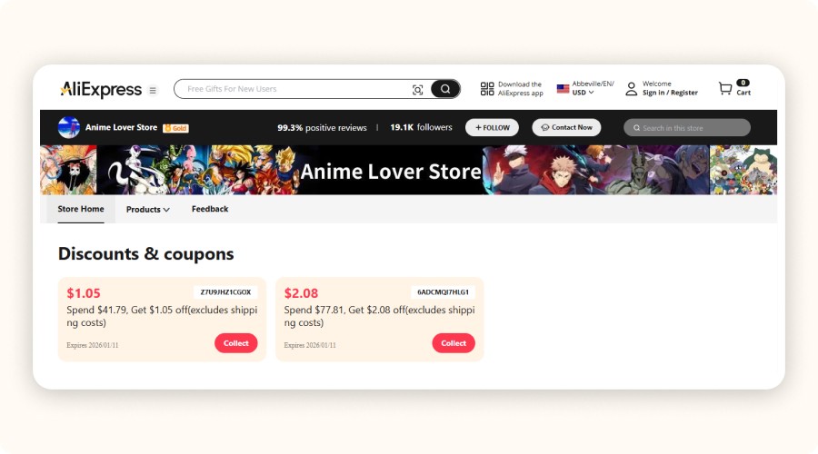 Anime Lover Store on AliExpress