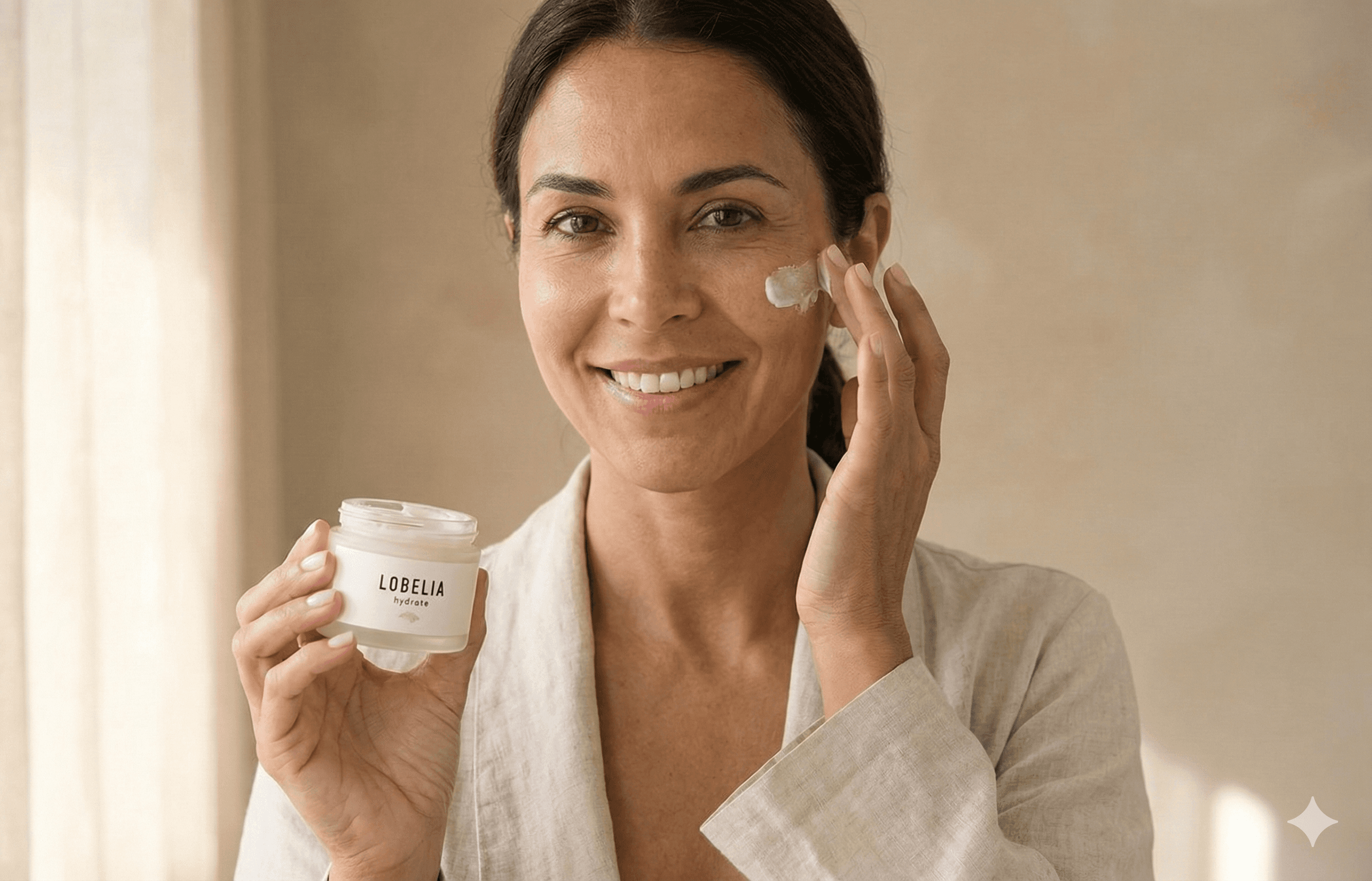 Beautiful lady with a ray of sunlight shining on her face