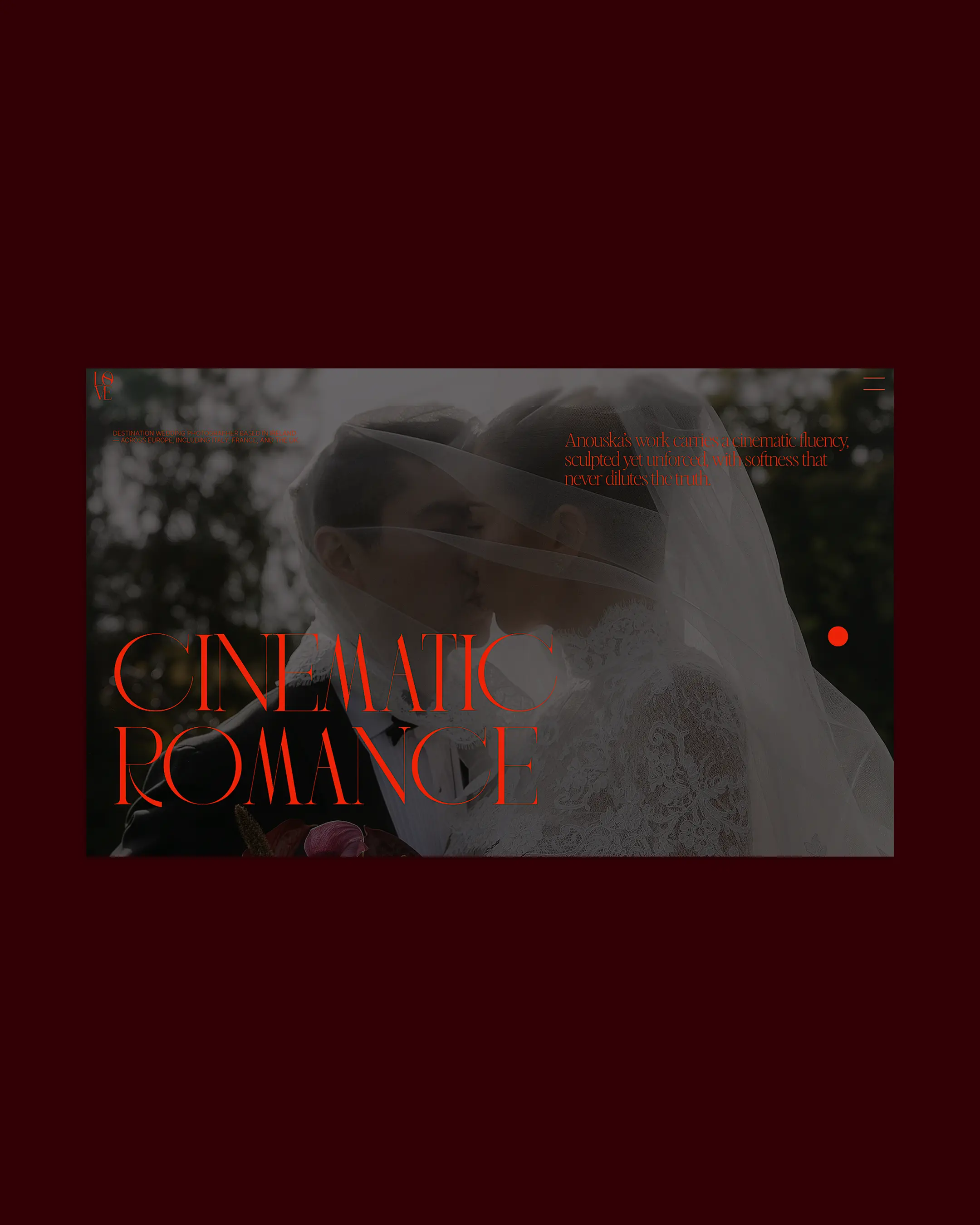 project for anouska love story wedding photography hero section