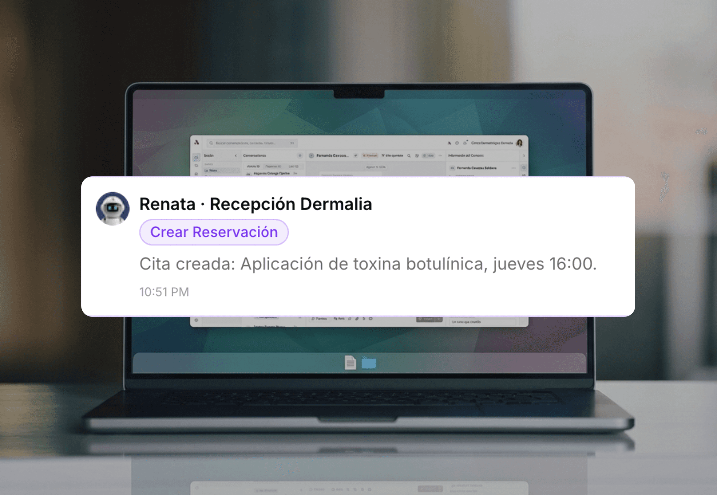 UI de Reservacionsobrepuesta en laptop