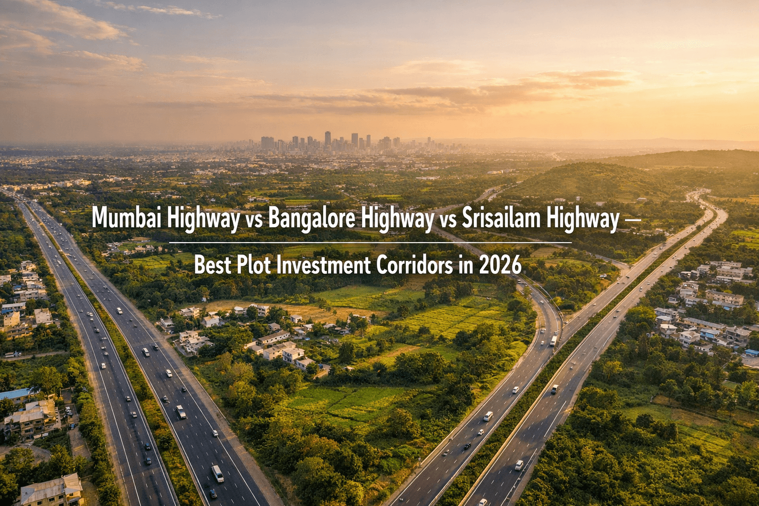 Mumbai Highway vs Bangalore Highway vs Srisailam Highway – Where to Buy Land in Hyderabad in 2026 blog cover