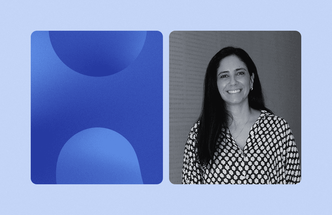 Retrato da advogada Alessandra Caribé ao lado de formas abstratas, ilustrando artigo sobre IA no Jurídico.