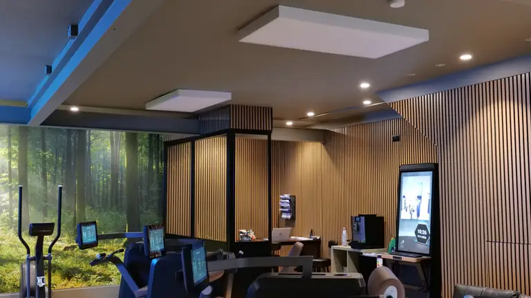 Studio35 gym lighting installation by VoltEast in Brentwood