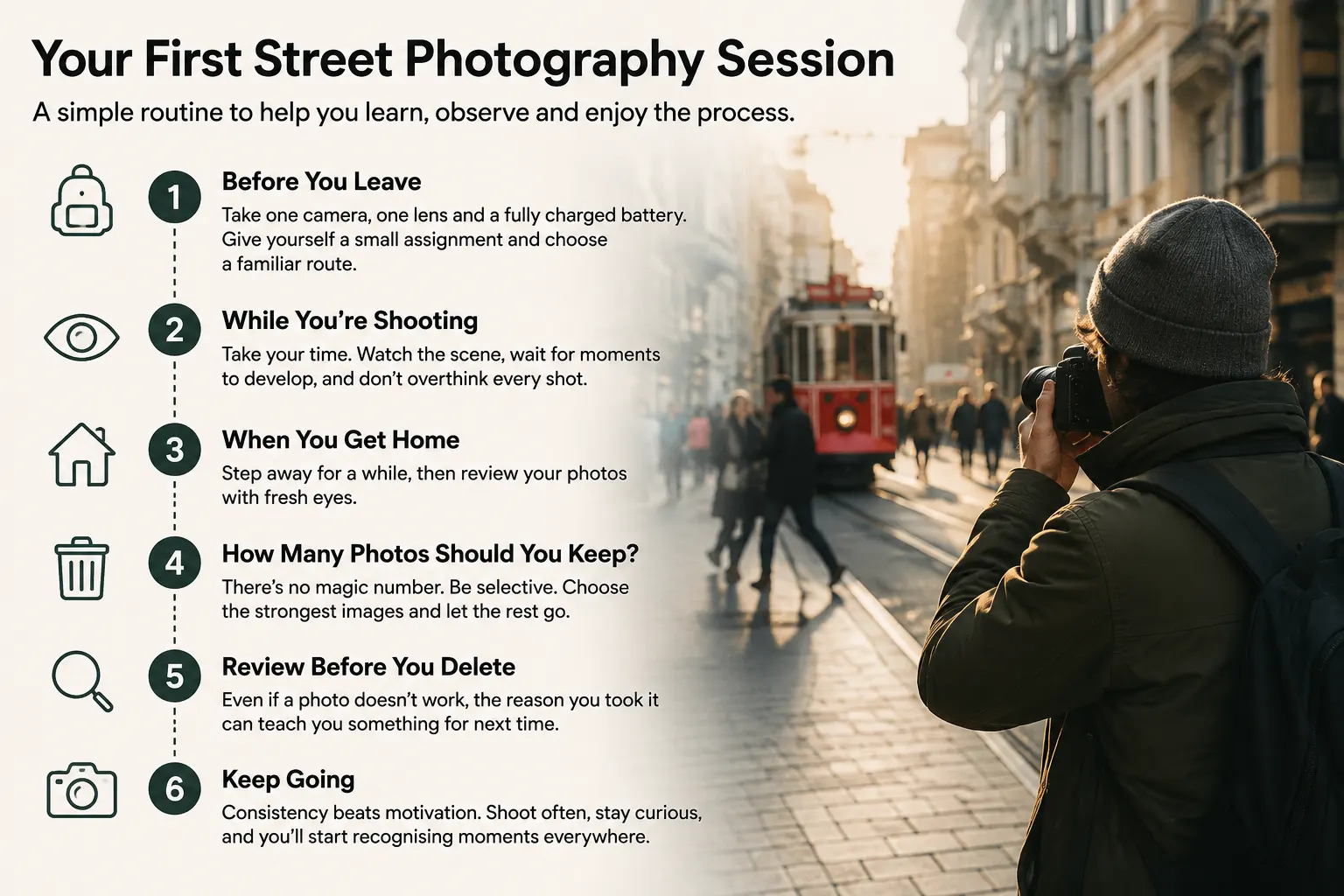 First street photography session routine 