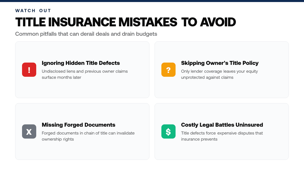 The Real Estate Beginner's Guide to Title Insurance in 2026, warning-callouts