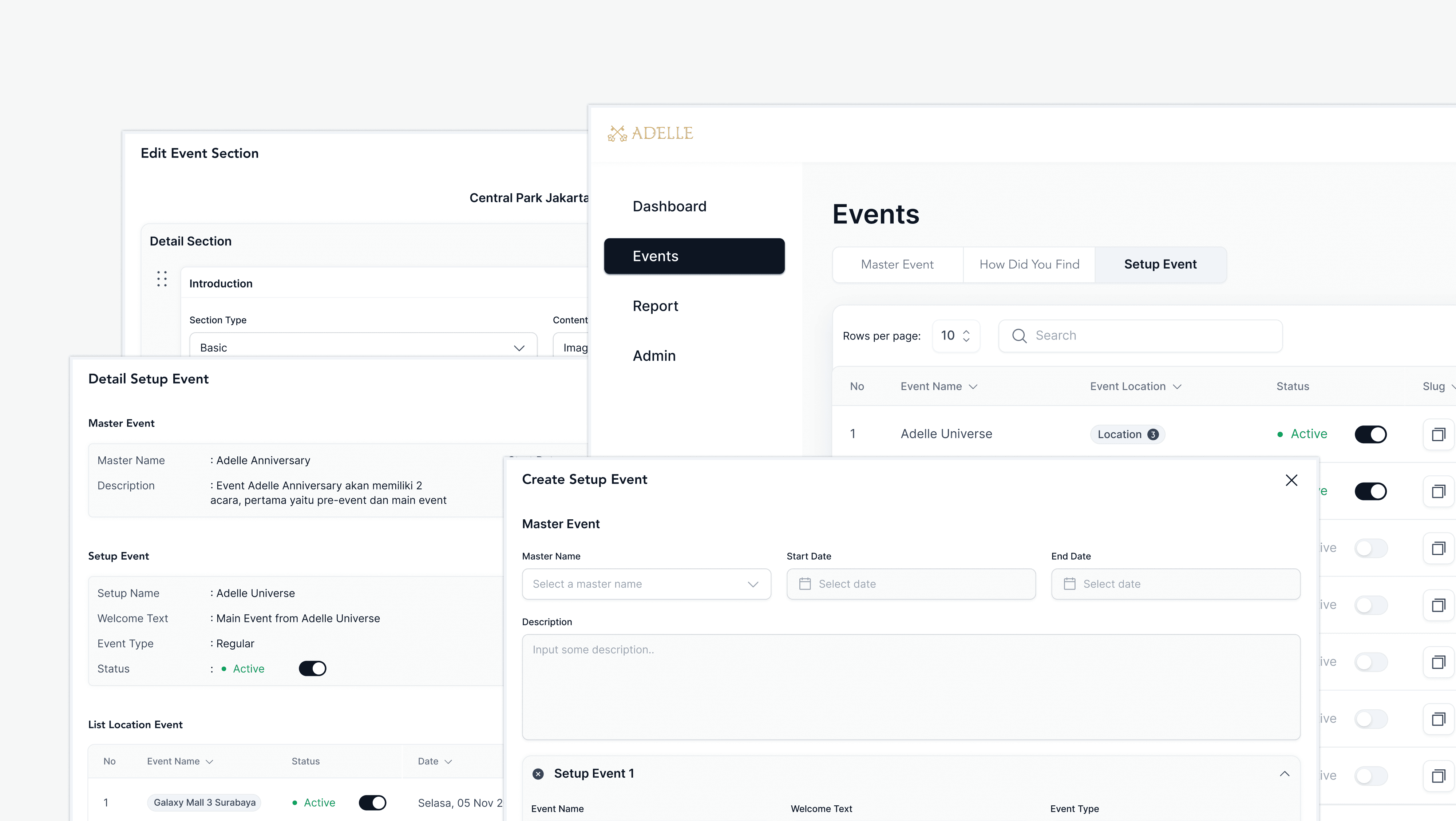 Detailed Event Setup