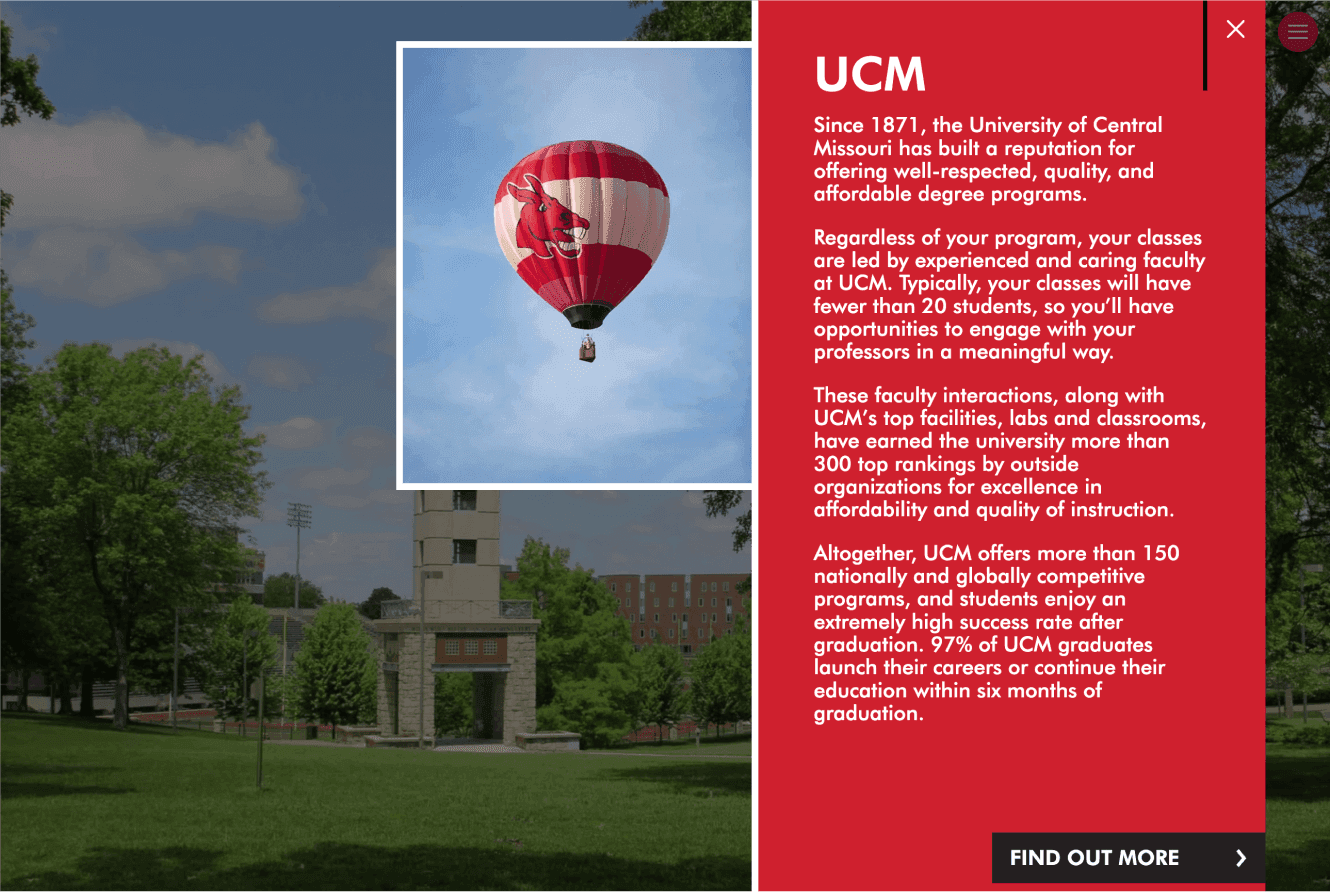 University of Central Missouri brochure page 1