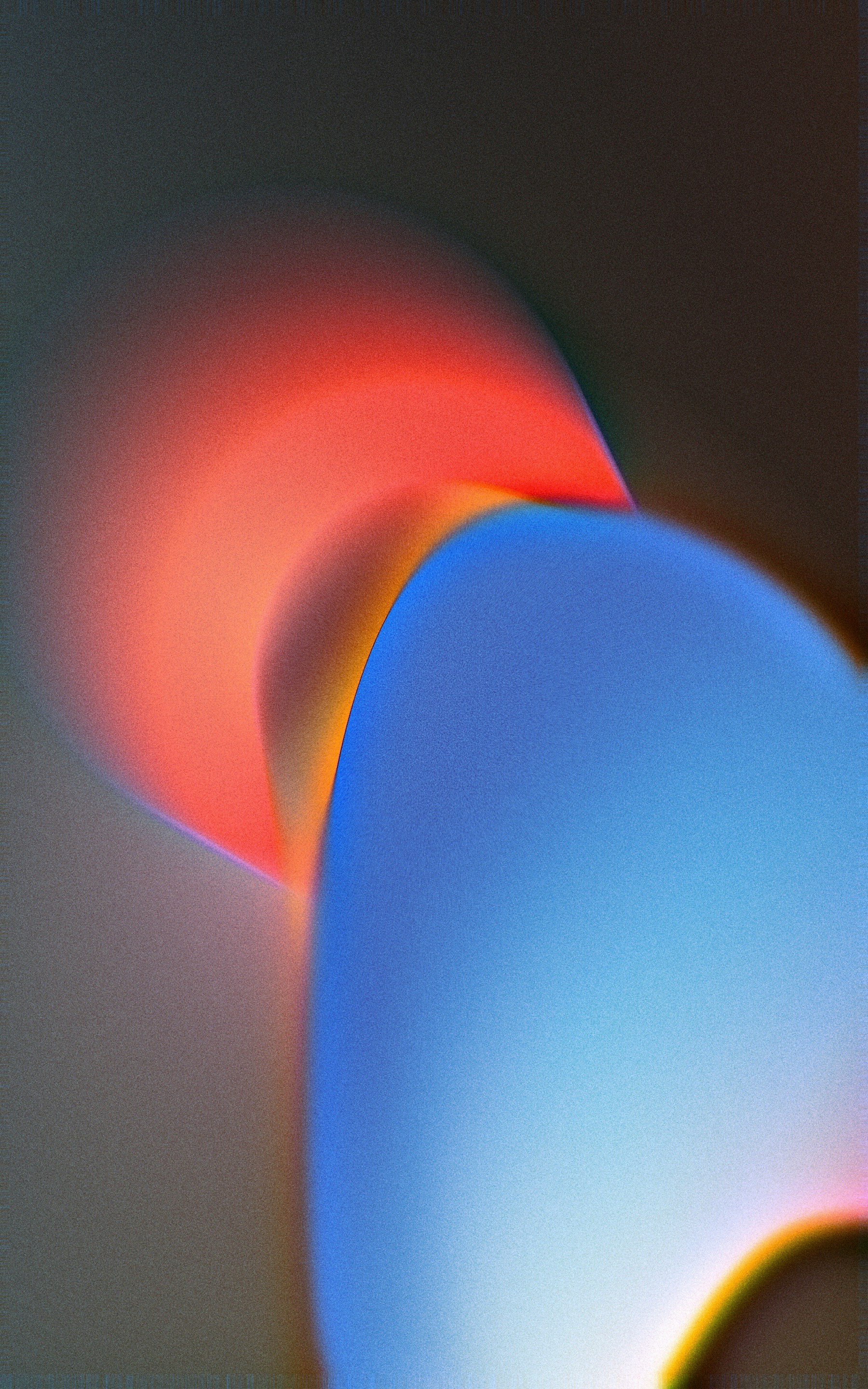 a close-up of a blue and orange circle