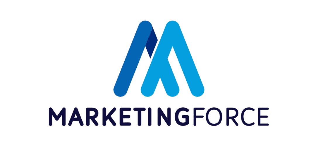 Logo of a company featuring blue stylized mountains with a modern font representing the brand name beneath it.