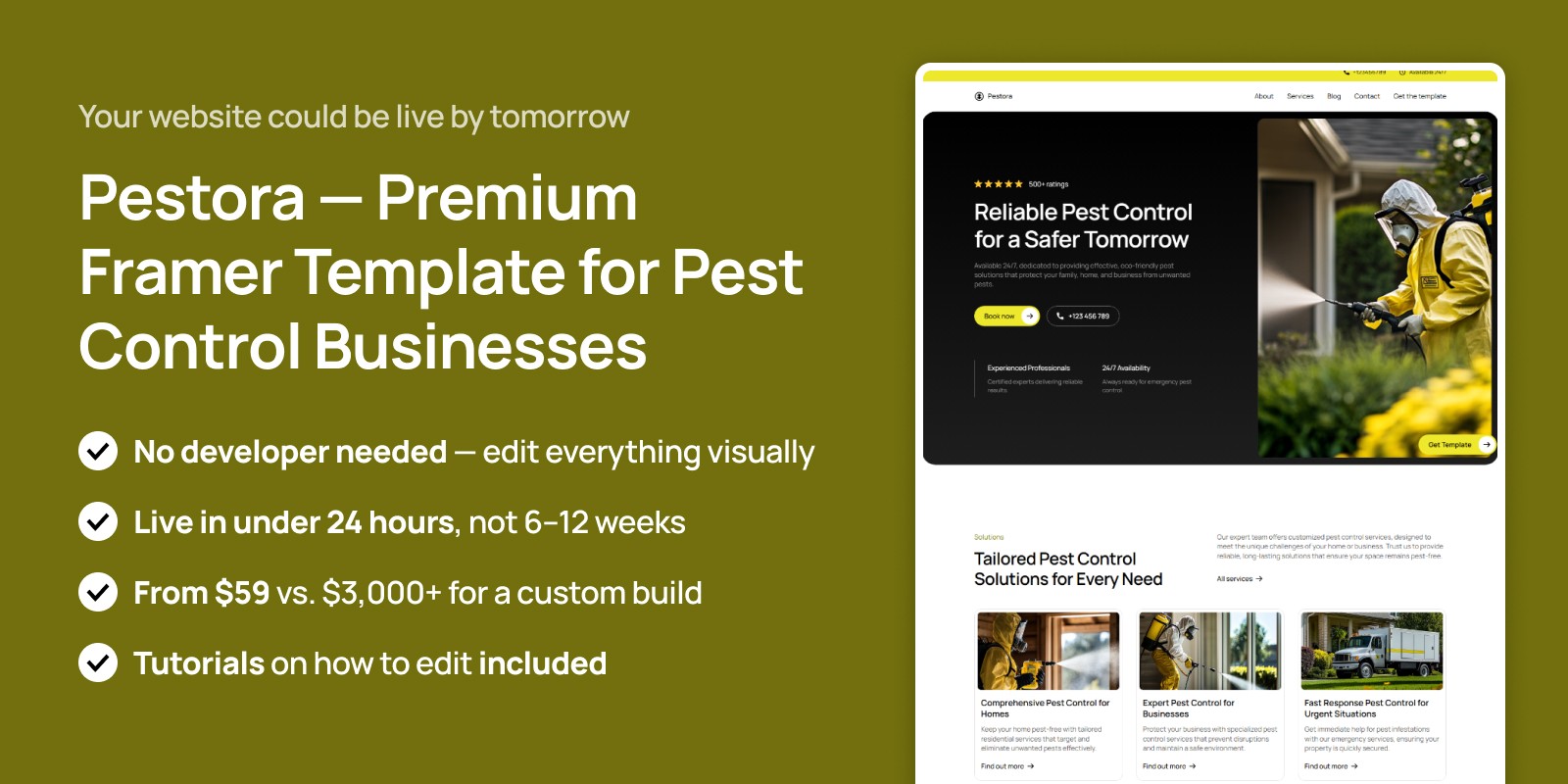 pestora framer template cta