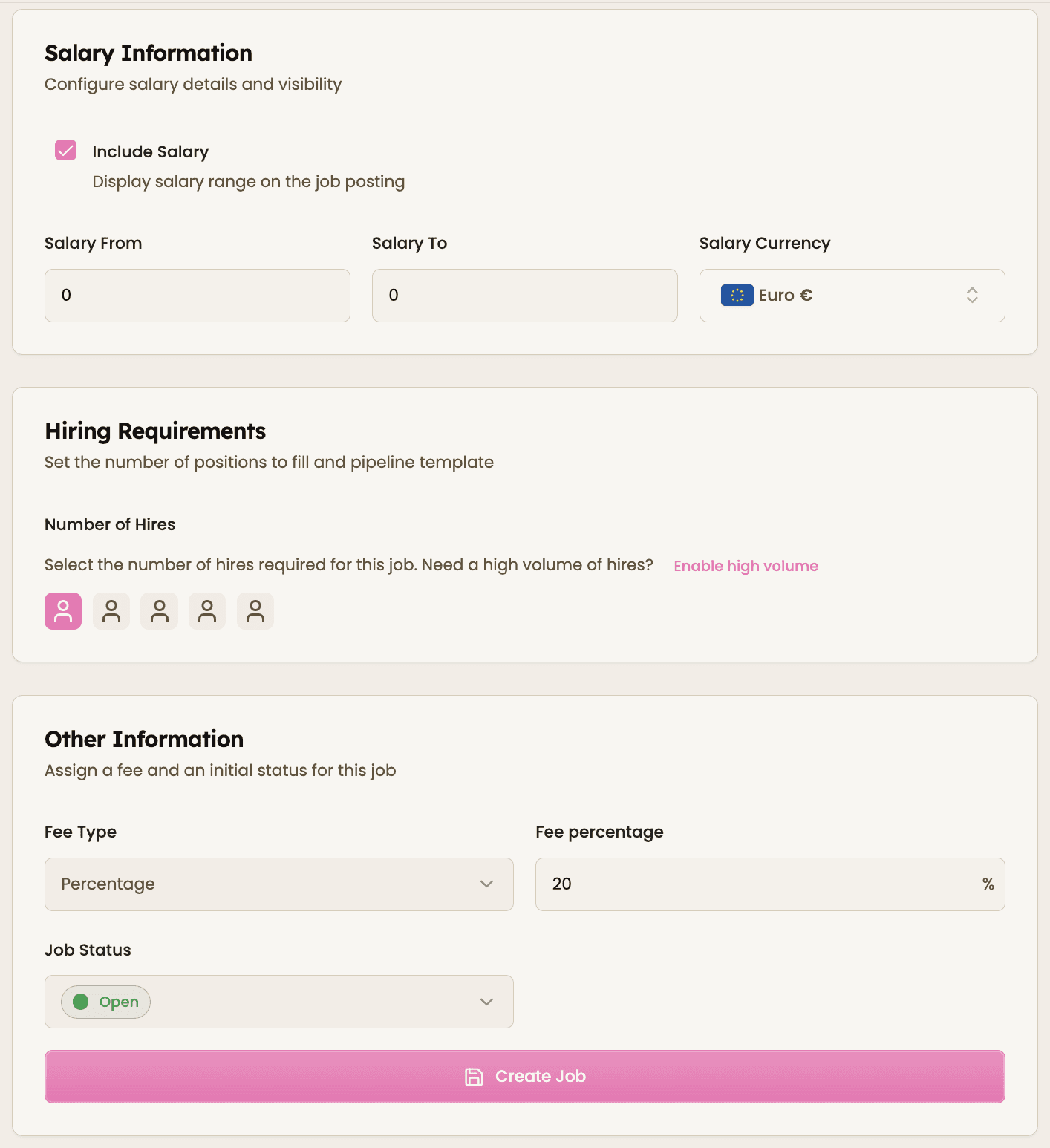 salary info, requirements etc