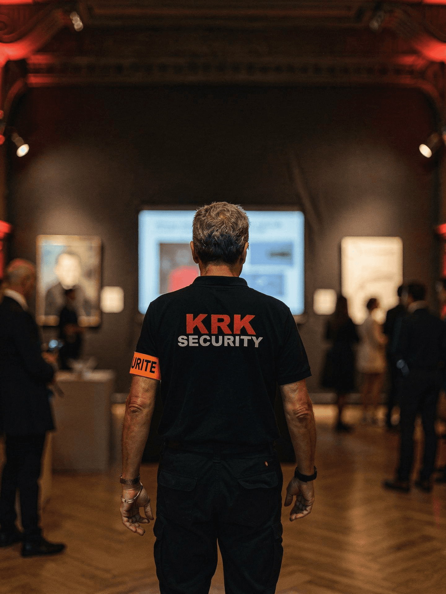 Agent KRK Security en surveillance lors d'un événement à Genève
