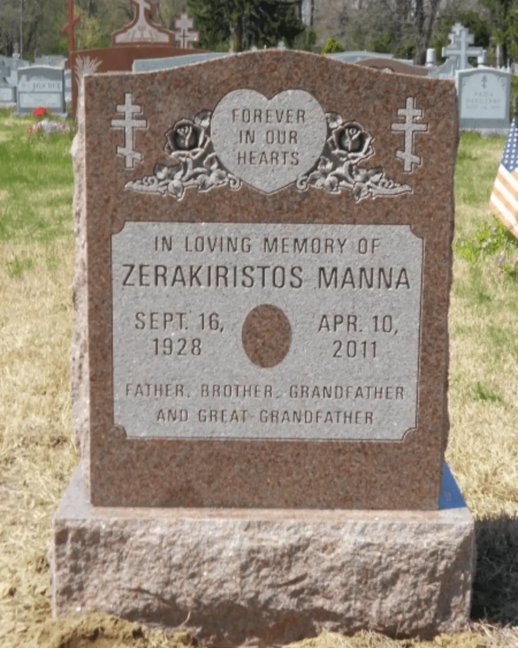 single grave headstone in NJ cemetery