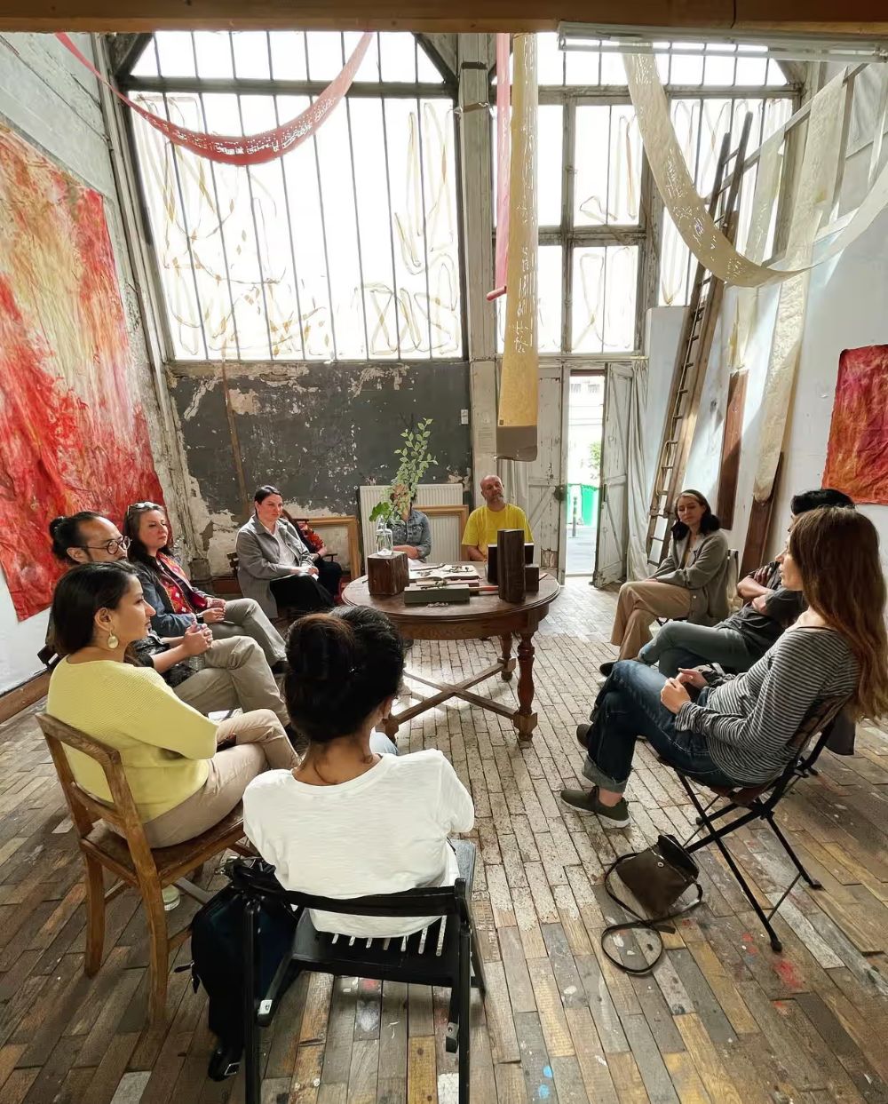 a group of people taking a picture together