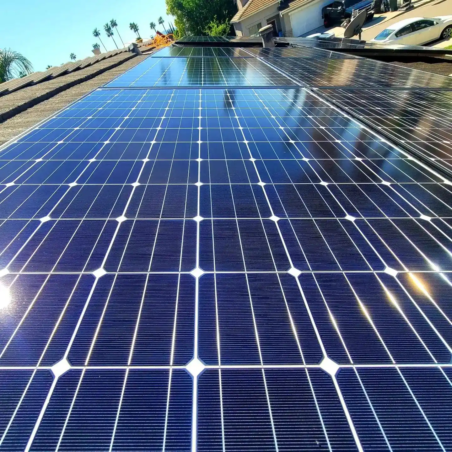 Clean residential solar panels with a mirror finish | Premier Solar Service, serving Fresno, CA