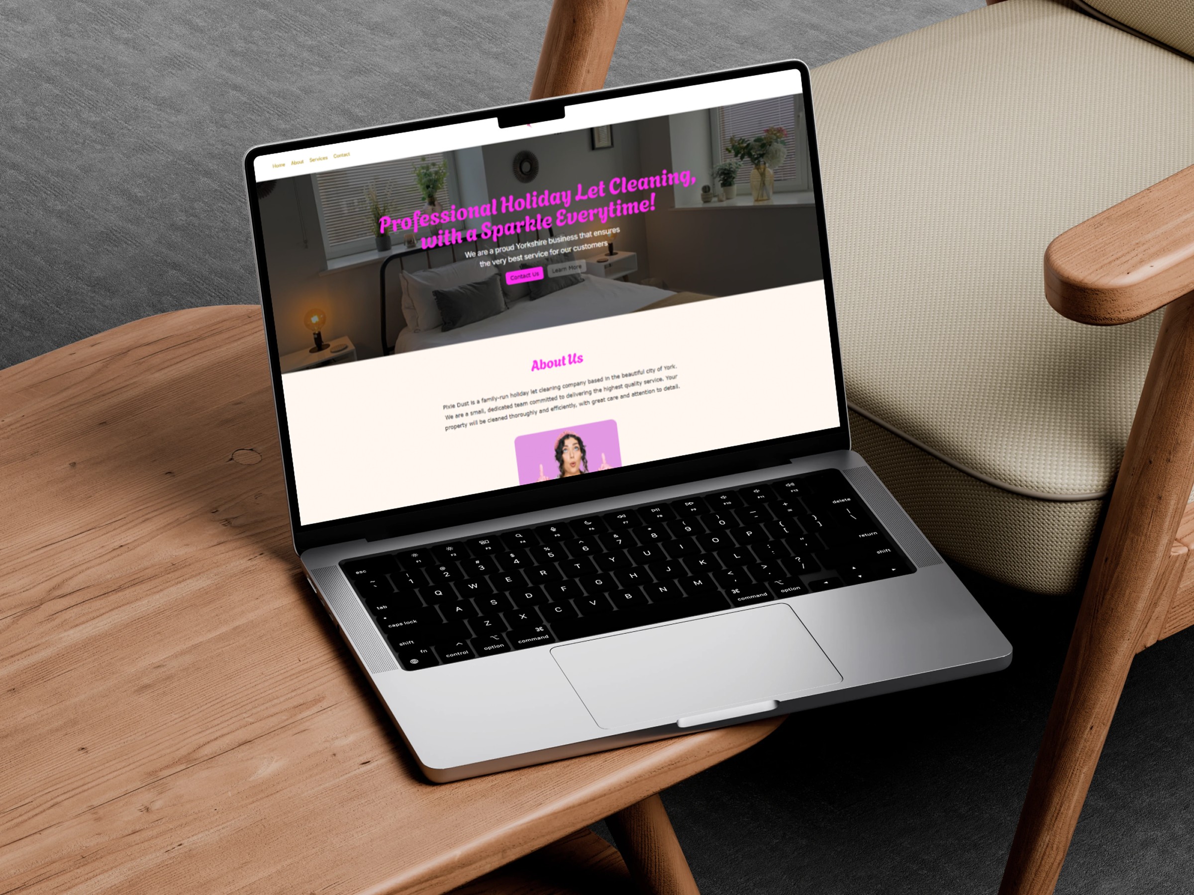 Stylised image of Pixie Dust Holiday Let Cleaning website