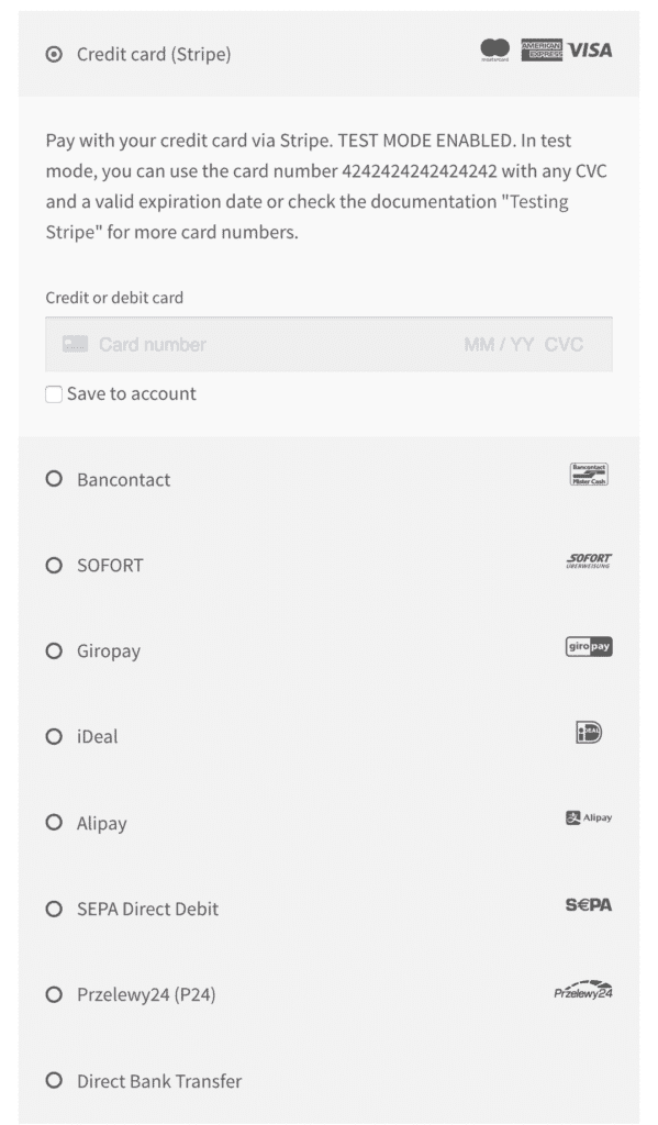 Stripe plugin per woocommerce