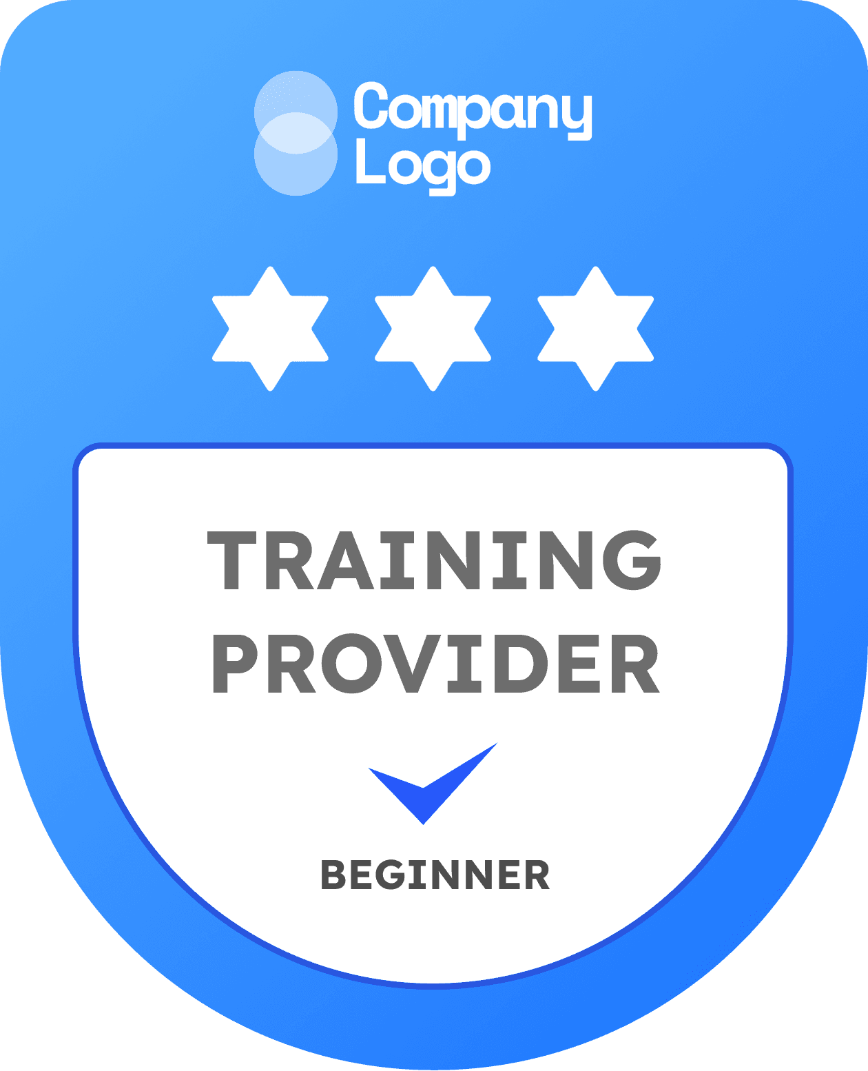 Wauld - Simple and bright blue completion badge template