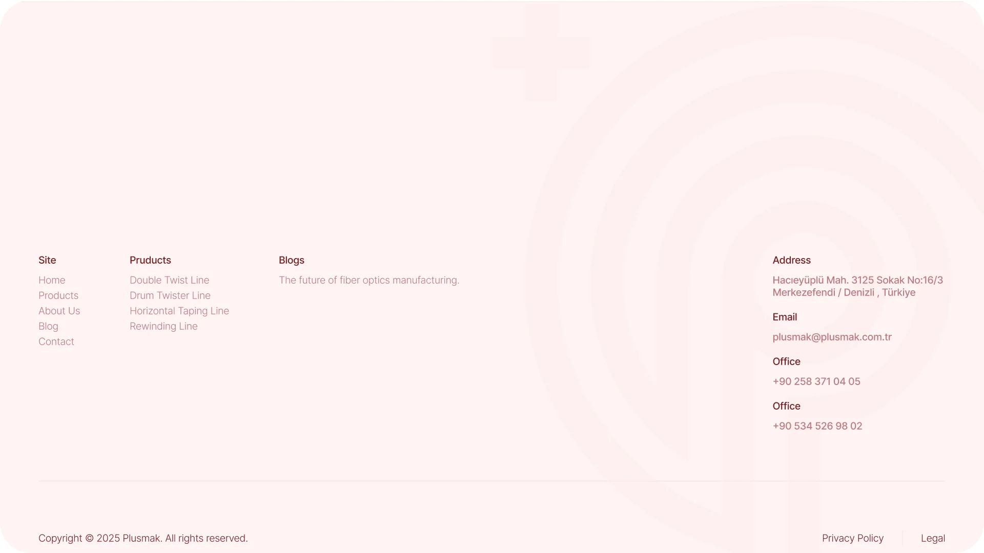 Website mockup footer