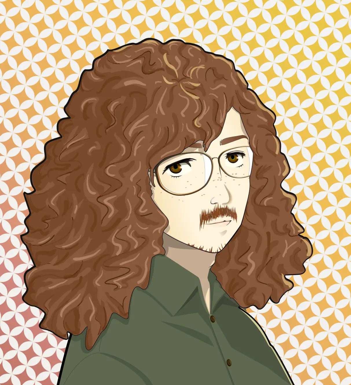 Illustrated Gray Andrus-Merriner inspired by Persona