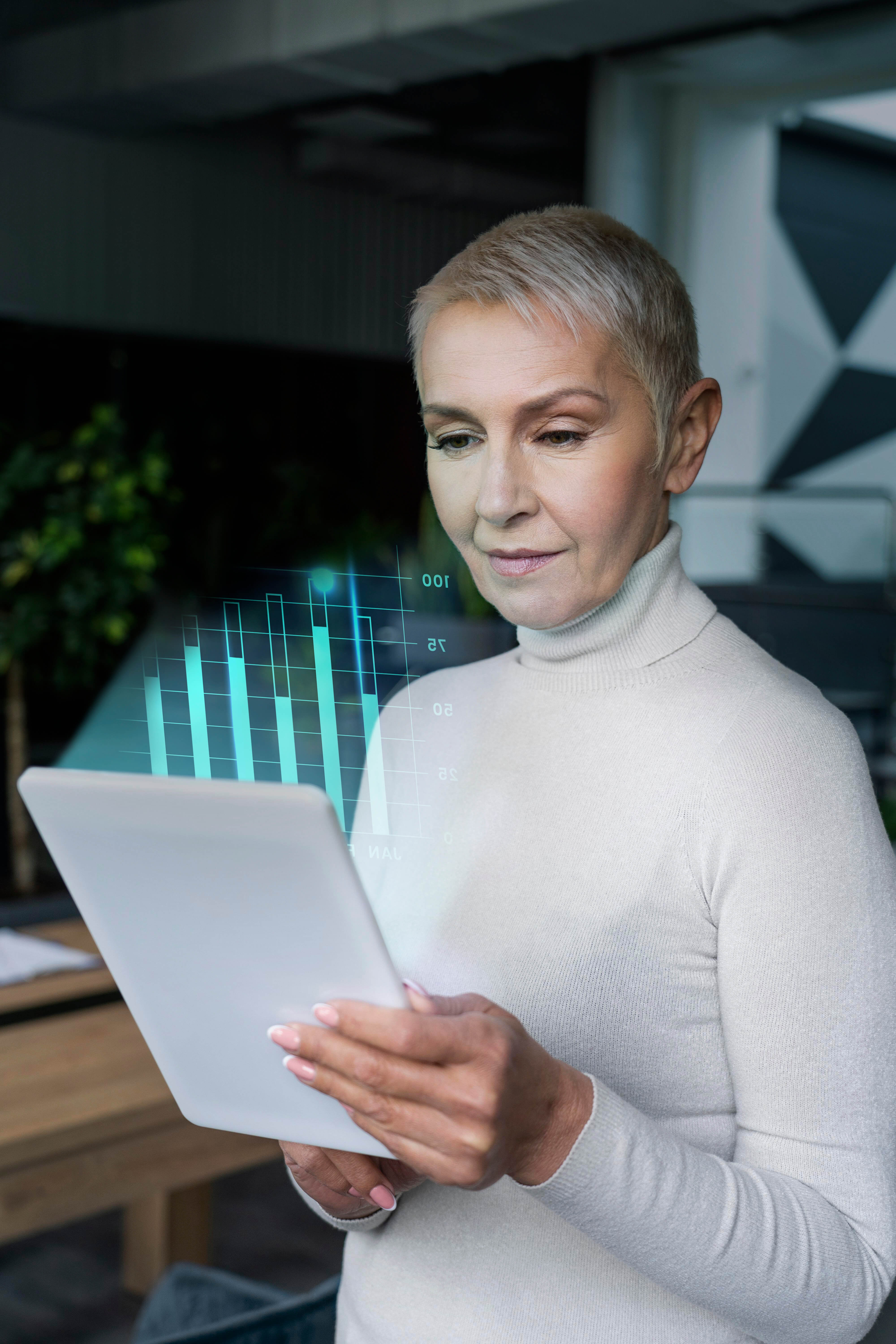 Woman using tablet
