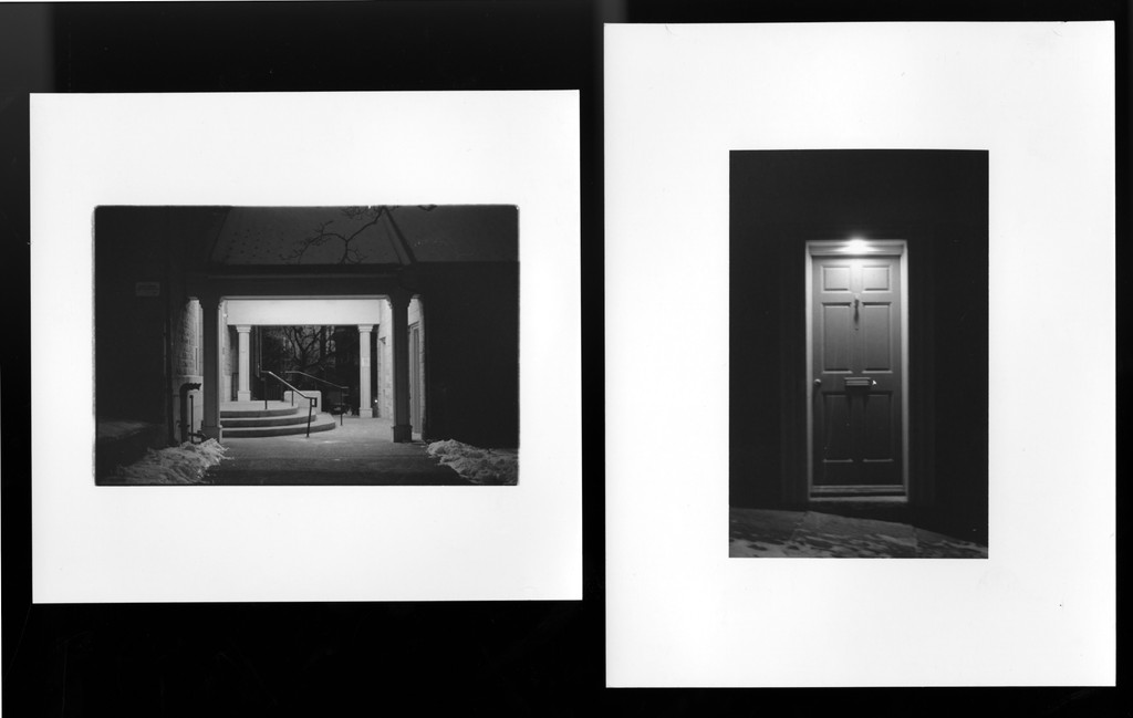 a cell phone on a white block