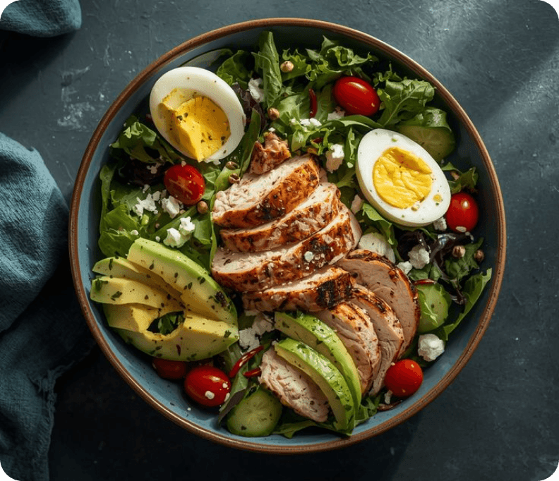 Prato com refeição fitness