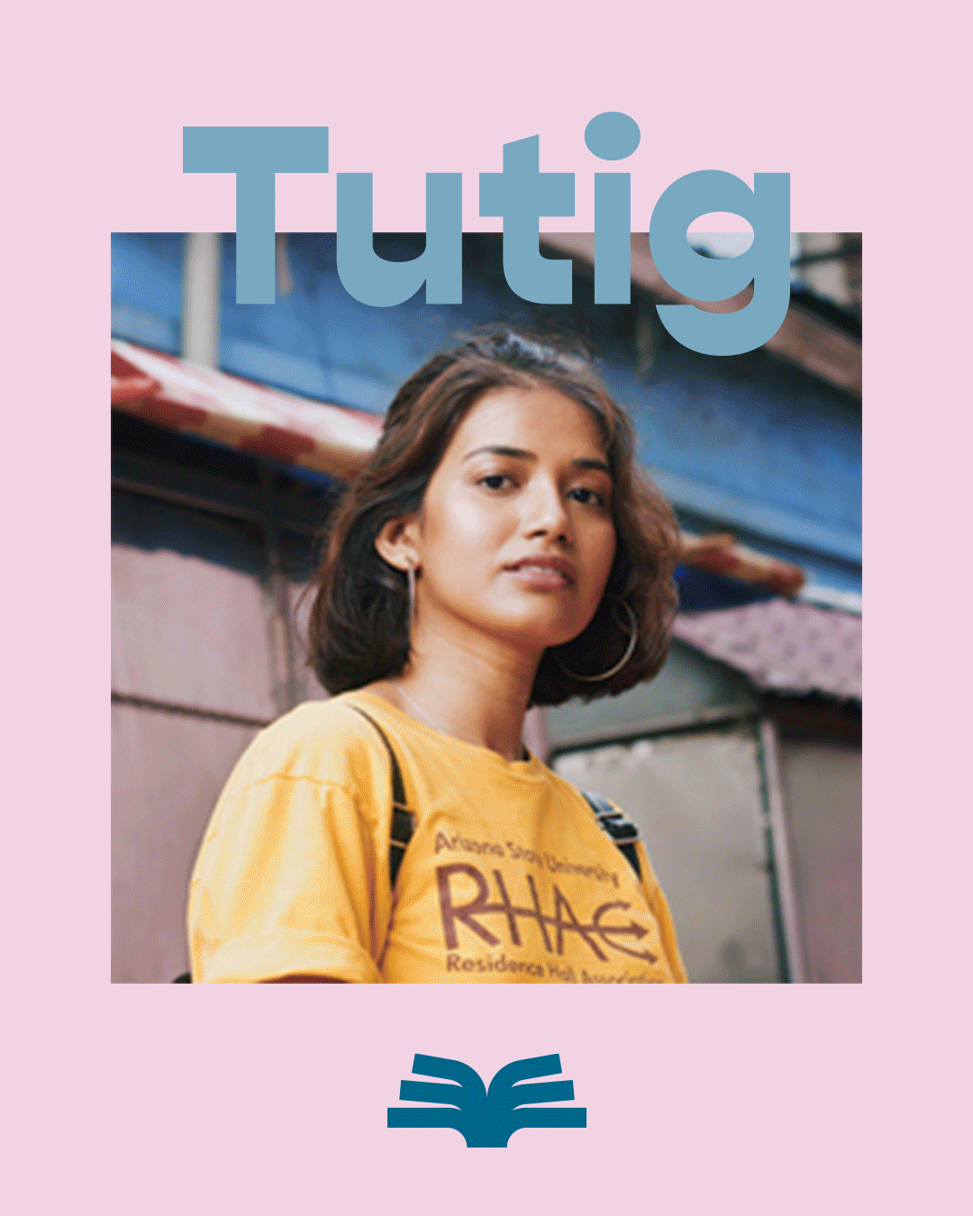 Animated Tutig poster showing different tutors and students overlayed with the Tutig logotype and logomark