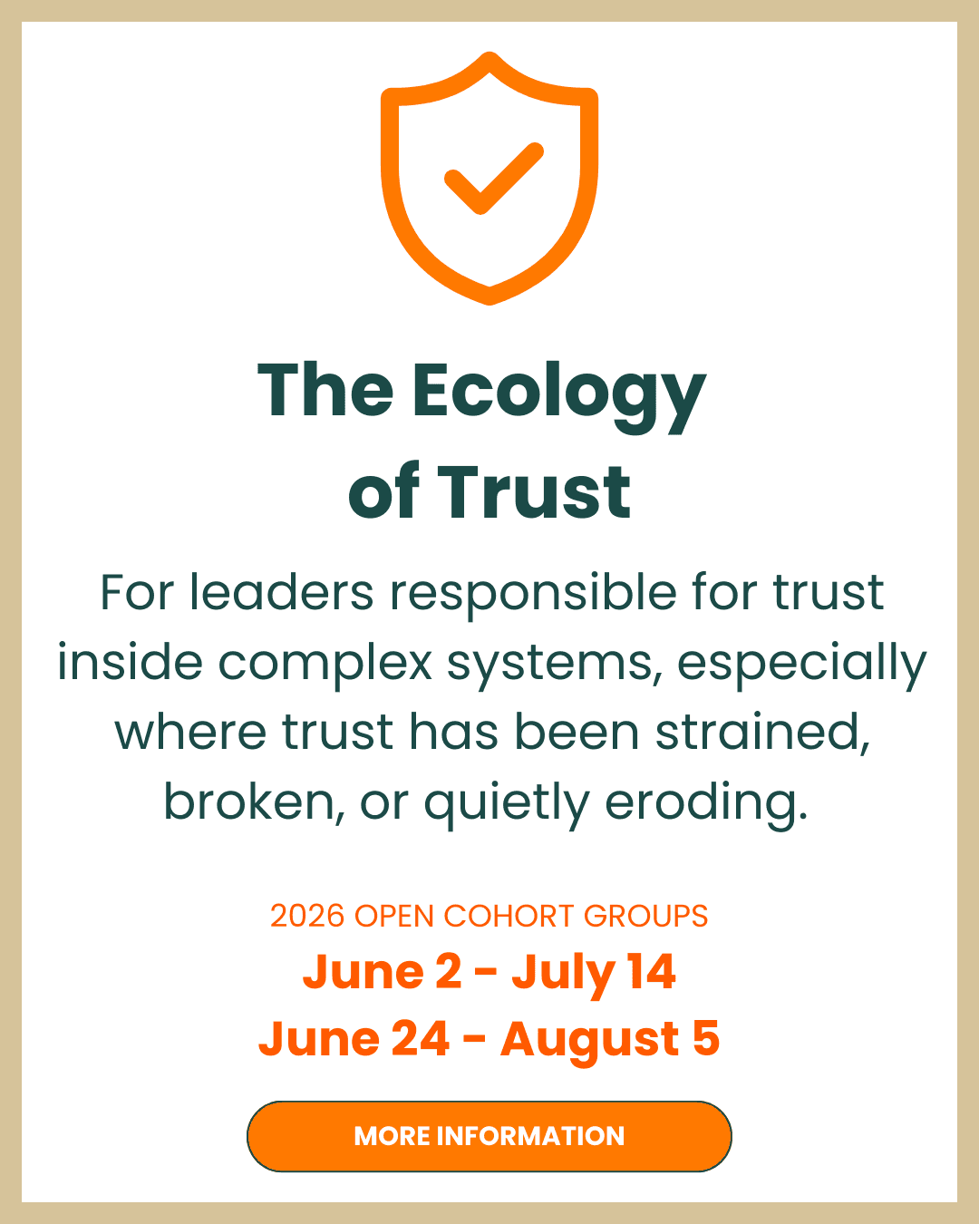Cohort Graphic that says The Ecology of Trust and The Fieldwork Series.